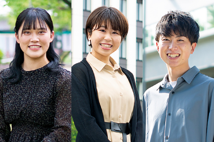 千葉大学の学生3名の写真